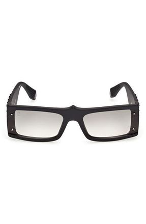 Christian Louboutin 62mm Oversize Rectangular Sunglasses in Black /Gunmetal /Zeiss Smoke at Nordstrom
