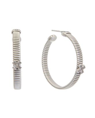 Meshmerise 18K Over Silver 0.06 Ct. Tw. Diamond Earrings