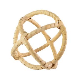 Foreside Home And Garden Wrapped Orb Decorative Ball Metal & Rattan in Beige at Nordstrom