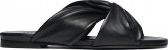 Freda Salvador Womens Carlota Twist Leather Sandal In Black Calf