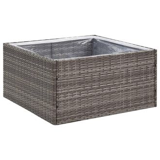 vidaXL Jardinera Rat&aacute;n Sint&eacute;tico Gris 80x80x40 Cm Vidaxl