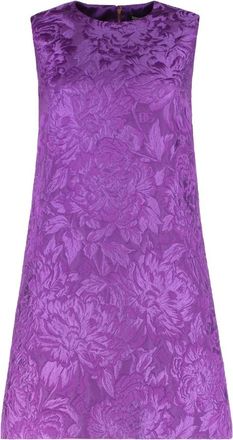 Dolce & Gabbana Jaquard mini jurk - Dames - Korte kleedjes - Paars - S - Katoen - Kleedjes