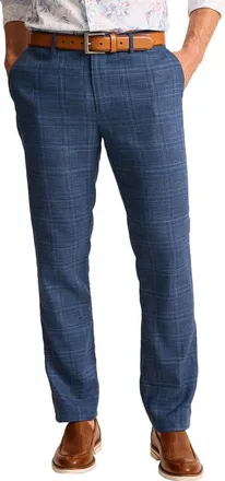 Tommy Bahama Latigo Beach Glenn Plaid Linen Blend Pants in Maritime at Nordstrom, Size 40 X 32