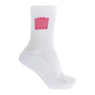 Casablanca Socks, female, White, Size: S Logo Socks