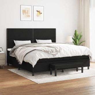 vidaXL Vidaxl - Cama Box Spring Con Colch&oacute;n Tela Negro 200x200 Cm