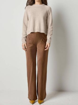 Lilla P Satin Clean Front Pants In Chocolate