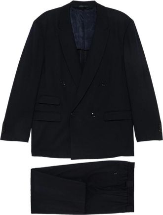 Giorgio Armani Double-breasted Suit - Heren - Business pakken - Blauw - XL - Wol - Kostuums