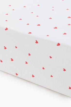 H&M Gemustertes Spannbettlaken aus Baumwolle - White