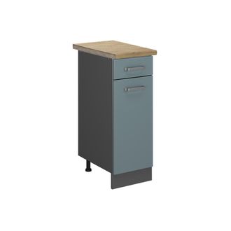 Vicco Mueble Bajo De Cocina R-line, Gris Azulado, 30 Cm, Et Roble