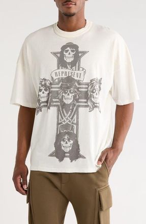 Represent G n R Cotton T-Shirt in Washed Ecru at Nordstrom, Size Xx-Large