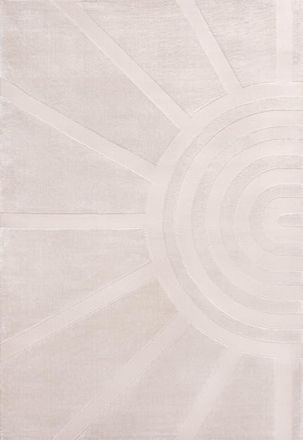 Jonathan Y Designs Aelius MidCentury Scandinavian Abstract Sun Two-Tone High-Low Area Rug in White/cream at Nordstrom, Size 2Ft 0In X 8Ft 0In