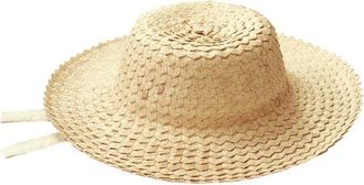 Brunna.Co The Celeste Woven Straw Hat in Beige at Nordstrom, Size Medium