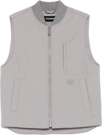 Dolce & Gabbana Taupe Grijs Rits-Voor Jas - Heren - Bodywarmers - Grijs - L - Jassen