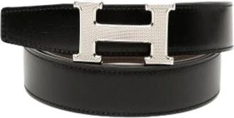 Herm&egrave;s Pre-owned Belts, female, Black, Size: ONE SIZE Pre-owned Vintage H Buckle Belt