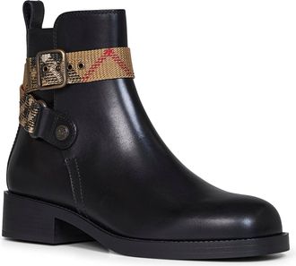 Burberry Womens Ankle Boots Huntley Black Leather Calf