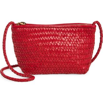 Madewell The Signature Woven Leather Crossbody Bag in Scarlet at Nordstrom