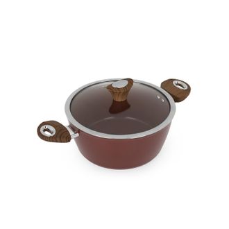 KASANOVA Casseruola 24 cm con coperchio burgundy New Ceramic