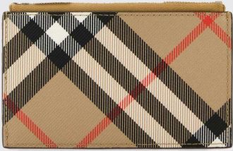 Burberry Portacarte piatto in cotone spalmato con motivo Vintage check