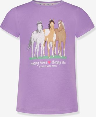 Salt And Pepper T-Shirt mit Glitzer-Pferdeprint M&auml;dchen Salt and Pepper violett