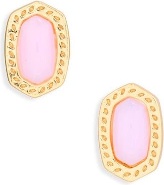 Kendra Scott Ellie Mini Stud Earrings in Gold Pink Opalite Crystal at Nordstrom