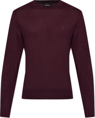 Dsquared2 Knit Crewneck - Heren - Ronde hals truien - Rood - M - Wol - Truien & Vesten