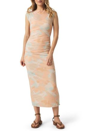 Splendid Cheyla Butterfly Print Mesh Maxi Dress in Bellini Multi at Nordstrom, Size Large