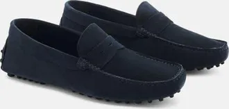 Scarosso Michael Driving Shoes in Blue - Suede at Nordstrom, Size 40.5