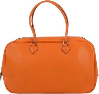 Herm&egrave;s Pre-owned Plume Handbag - Dames - Vintage Handtas - Oranje - ONE Size - Leer - Vintage