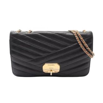 Chanel Pre-owned Vintage Schoudertas - Dames - Pre-owned - Zwart - Maat: ONE Size Leer