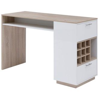 Vente-Unique Vente-unique - Mobile da bar con scomparti Bianco e Naturale - anoski