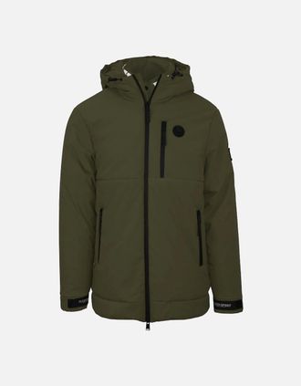 Philipp Plein Mens Plein Sport Padded Small Circular Logo Branded Green Jacket - Tan - Size: 38/Regular