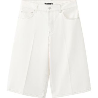 Mango Denim Bermuda Shorts in Off White at Nordstrom, Size 10