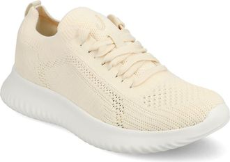 Journee Collection Brena Knit Sneaker in Cream at Nordstrom Rack, Size 8.5