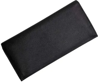 Prada Black Nero Saffiano Long Wallet (Bi-Fold) (Pre-Owned)