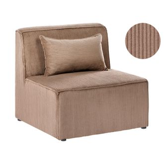 Beliani Sill&oacute;n Modular De Pana Asiento 1 Plaza Moderno Sala De Estar Beige Arena Lemvig