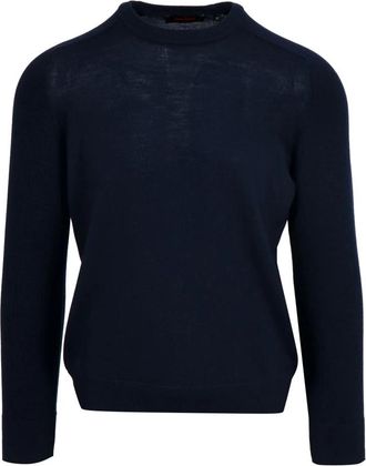 Gran Sasso Trui met ronde hals - Heren - Ronde hals truien - Blauw - XL - Wol - Truien & Vesten