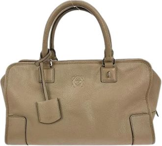 Loewe Pre-owned Handbags, female, Beige, Size: ONE SIZE Pre-owned Leather Handbag