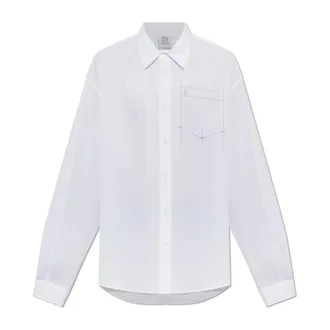 VETEMENTS Overhemden, Heren, Wit, M, Katoen, Katoenen Shirt