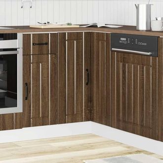 Berkfield Home Kitchen Corner Base Cabinet Lucca Brown Oak Engineered Wood