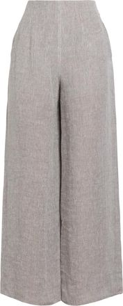 Emporio Armani Wide-leg Linen-blend Trousers - Light Grey - 42 (UK10 / S)