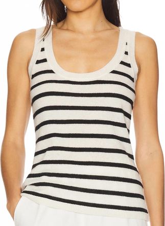 Veronica Beard Birke Cashmere Tank Top In Ivory/ Black