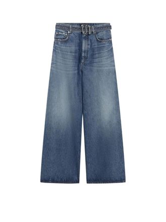 Sportmax Sportmax Oversized Jeans With Belt Midnight Blue