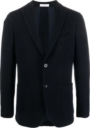 Boglioli Navy Blue Single-breasted Wool Blazer
