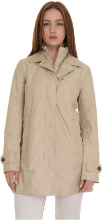 Fay Light Jackets, female, Beige, Size: L Nylon Morning Jacket with Hidden Closure