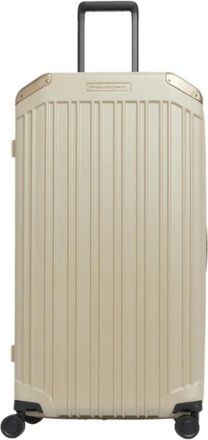 Piquadro Koffers, unisex, Beige, ONE Size, Polyester, Koffer met harde schaal en 4 wielen in kofferbakvorm