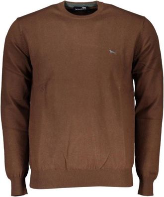 Harmont & Blaine Elegante Crew Neck Geborduurde Trui - Heren - Ronde hals truien - Bruin - 2XL - Katoen - Truien & Vesten
