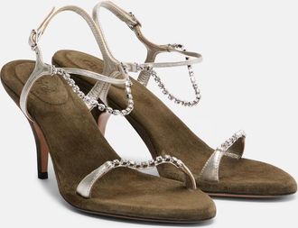 Chlo&eacute; Chlo&eacute; Zia embellished metallic leather sandals