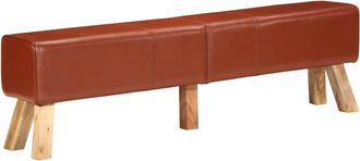vidaXL Banco Potro De Gimnasio Cuero Aut&eacute;ntico Marr&oacute;n 160 Cm Vidaxl