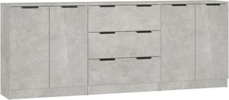 vidaXL Vidaxl - 3 Piece Sideboards Concrete Grey Engineered Wood