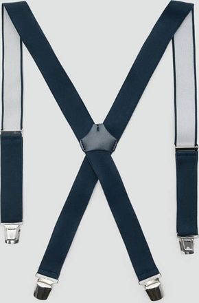 Mango Bretelle elasticizzate regolabili dettagli pelle navy - Uomo - Taglia unica - MANGO MAN